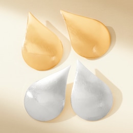 Large Teardrop Post Earrings, , large