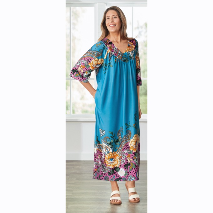 Border Print Long Lounger, , large