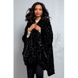 Ruffle Wrap, Black, large