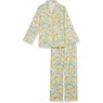 Cozee Corner Printed Flannel Pajamas, Yellow Floral, large