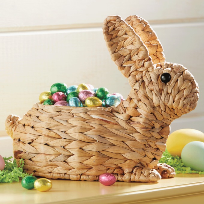 Woven Bunny Basket, , large