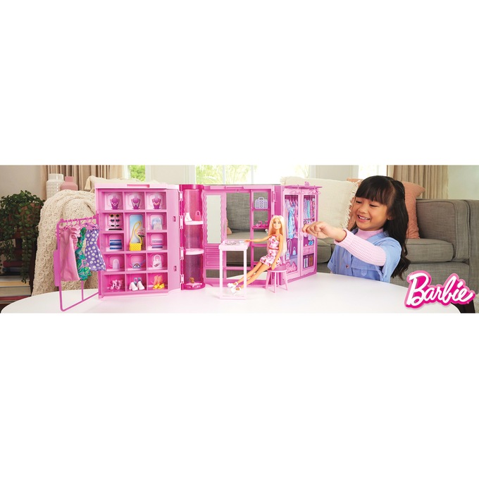 Barbie Dream Closet Playset with Doll, Pink, large