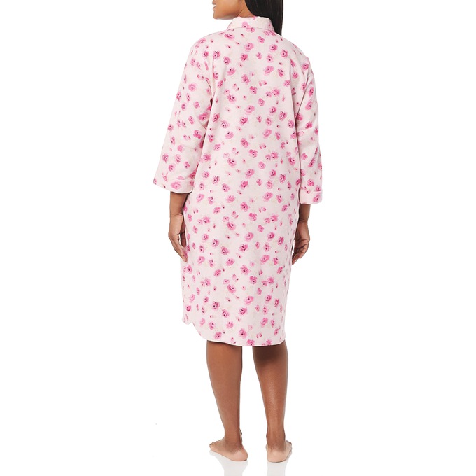 Printed Flannel PJs or Nightshirt, Rose Floral, large