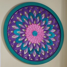 Round Peacock Medallion Art, , large