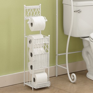 Faux Woven Rattan Tissue Holder, , large