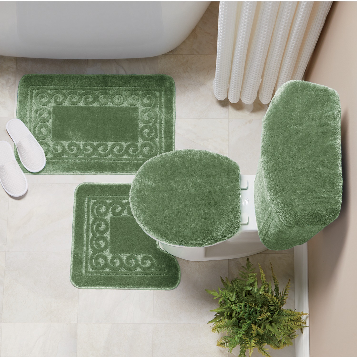 5 Piece Scroll Bath Rug Set Montgomery Ward
