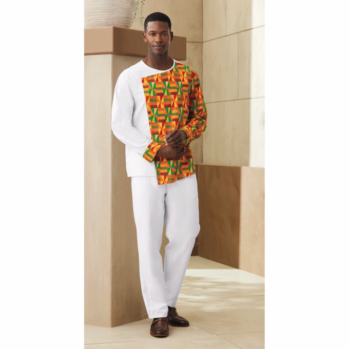 Taye Long-Sleeve Shirt for Him &amp; Theo White Jeans, , large