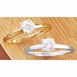 Lab-Diamond Solitaire Ring, , large