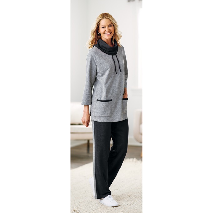 Cowl Neck Lounging Set, , large
