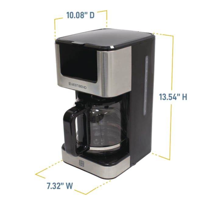 West Bend 12-Cup Touchscreen Coffee Maker, , large