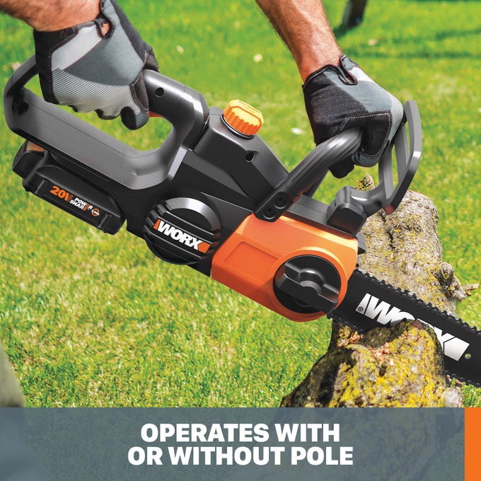 Worx 20V Power Share 10-Inch Cordless Pole/Chain Saw With Auto-Tension, , large