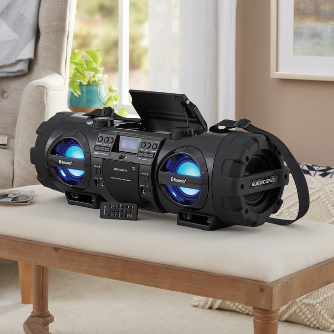 Emerson MP3/CD Bass Reflex Boom Box & PA System with Bluetooth, , large