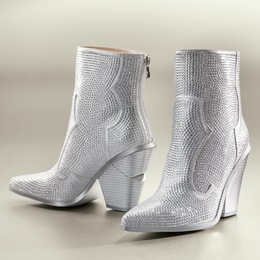 Azalea Wang Soulard Bling Cowgirl Bootie, , large