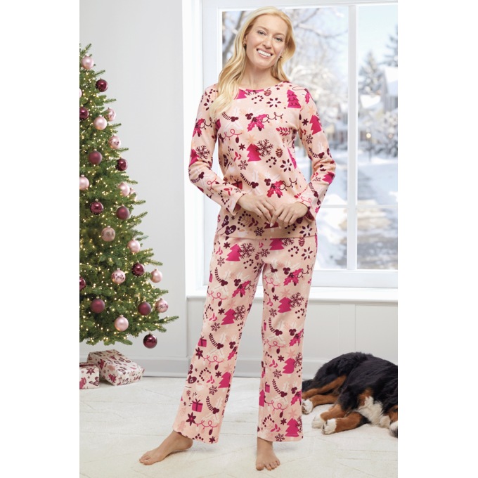 Novelty Waffle Knit PJ Set, , large