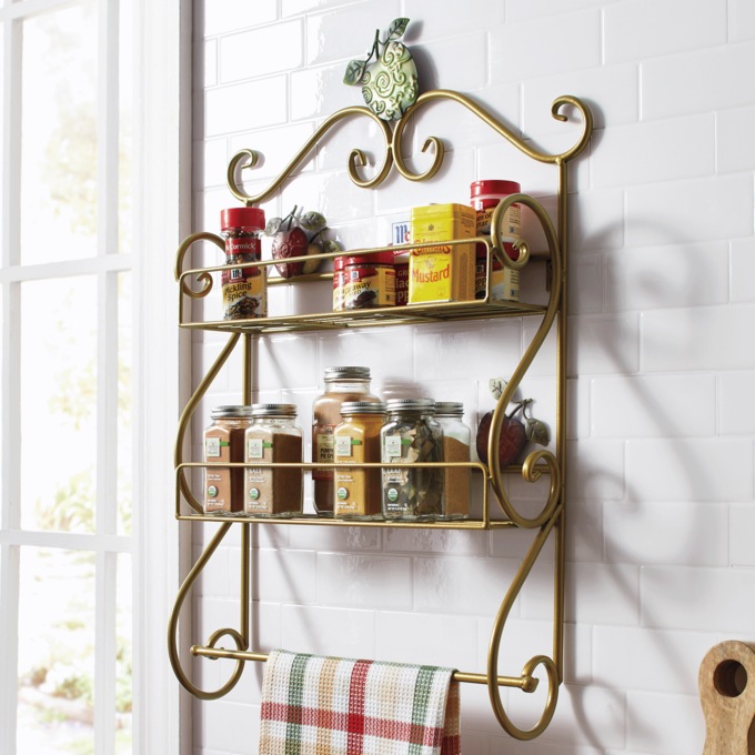 Leafy Apple Paper Towel Holder & Spice Rack, , large
