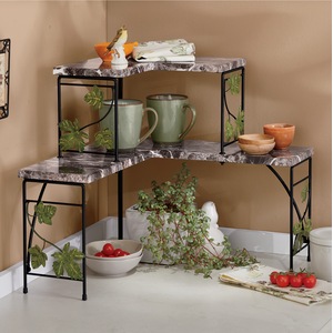 Faux-Marble Ivy Corner Shelf, , large
