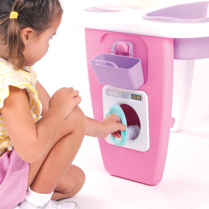 23-Piece Nursery Station with Crib, Pink, large