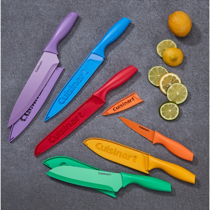 Cuisinart 12pc Colored Metallic Knife Set w Blade Guard  - Best Buy