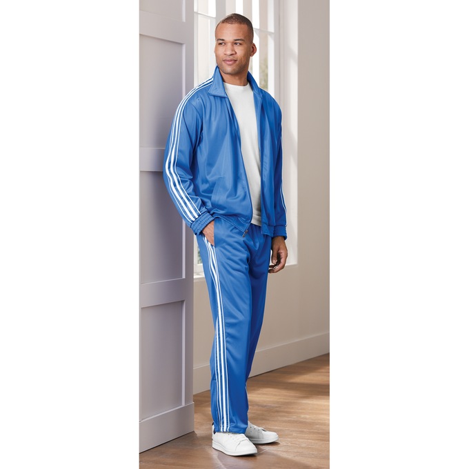 Casual 2-Piece Men's Active Set with Side Stripe Accents, Royal, large