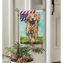 Americana Dog Garden Flag and Stake, , large