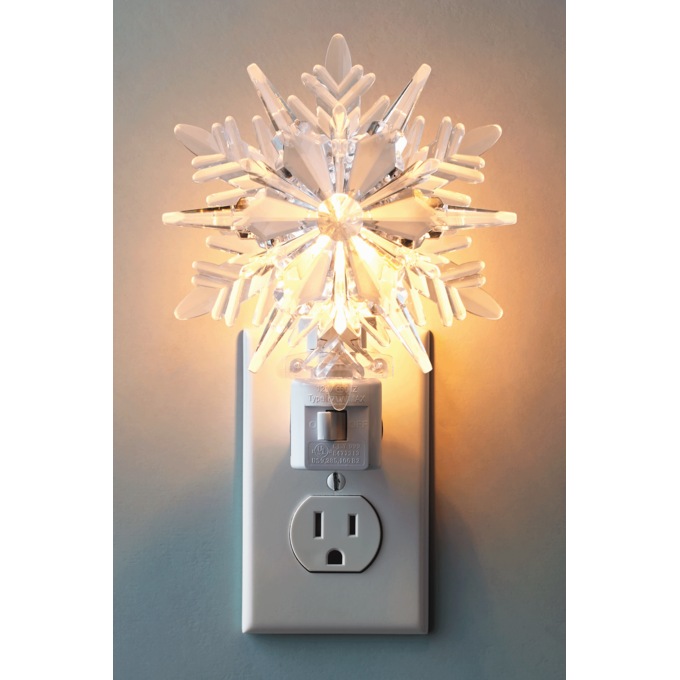 Acrylic Snowflake Night Light, Clear, large
