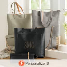 Personalized 2-Piece Reversible Tote Set, , large