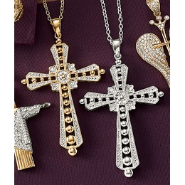 Diamond Cross Pendant, , large