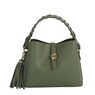 Braid Handle Satchel, Olive, large