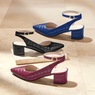 Ankle-Strap Croco Pump for Women with 2.25" Heel and Memory Foam, , large