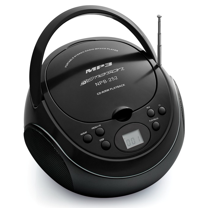 Emerson Traditional Boom Box, Black, large