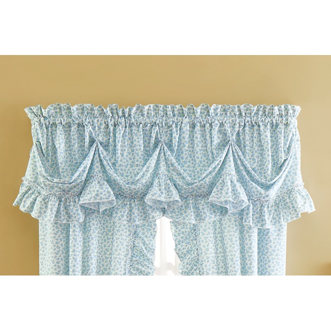 Mayfair Romantic Semi-Sheer Queen Anne Valance, , large