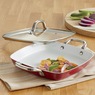 Ginny&#39;s Square Ceramic Skillet with Lid, , large