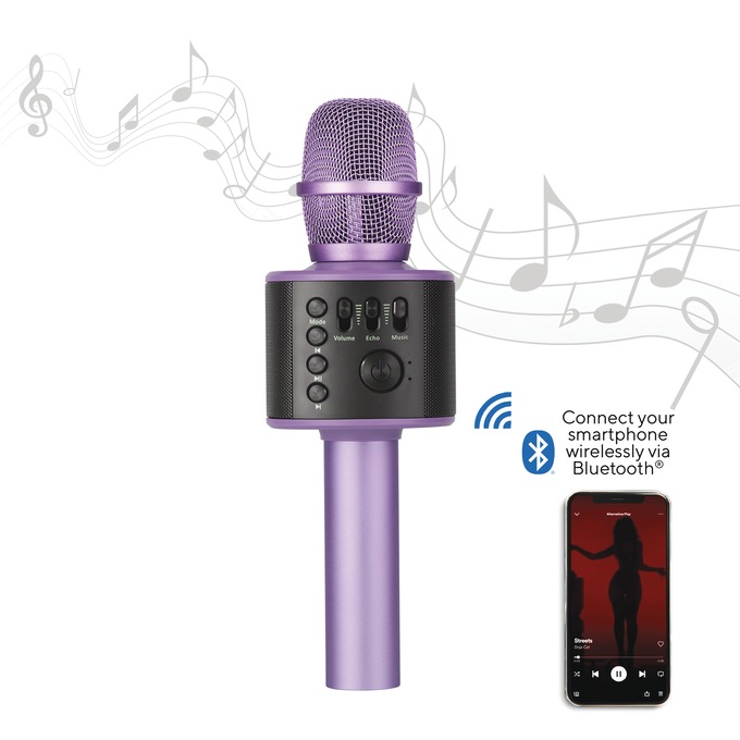 Wireless Karaoke Microphone, Purple, large