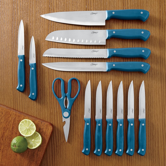 Ginny&#39;s 14-Piece Cutlery Knife Block with Sharpener, , large