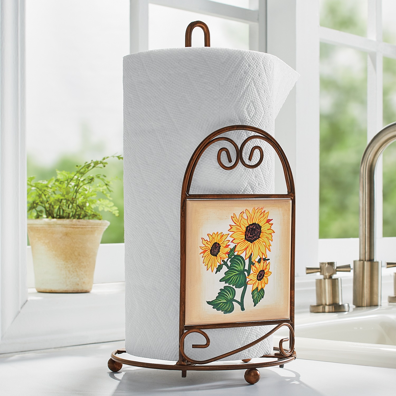 Scroll Sunflower Paper Towel Holder Montgomery Ward