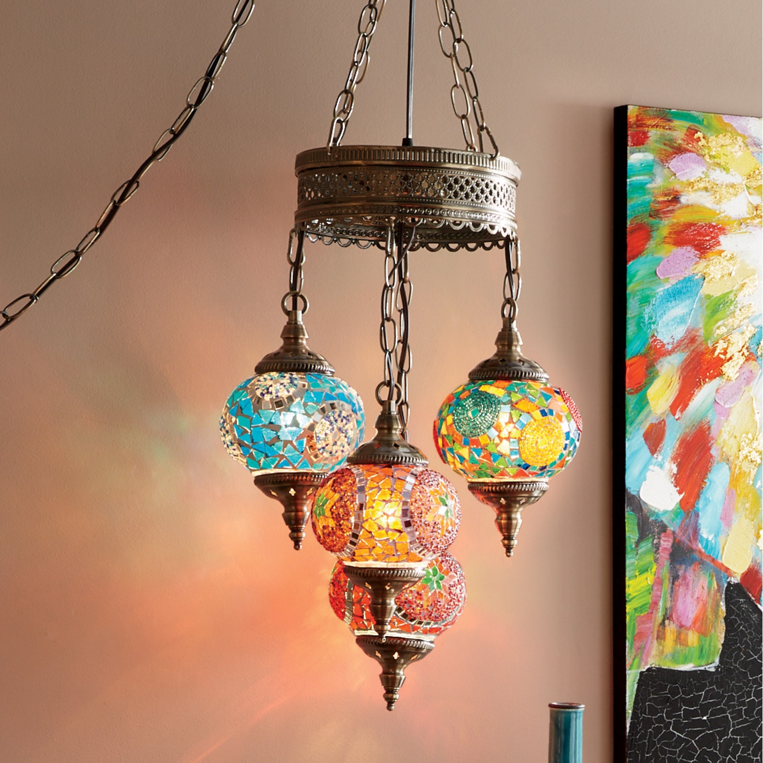 Mosaic pendant light top