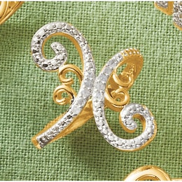 Diamond-Accented Swirl/Vertical Ring, , large