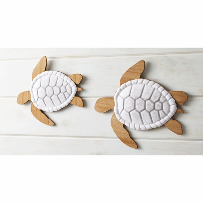 Set of 2 Figural Turtle Wall Art, , large
