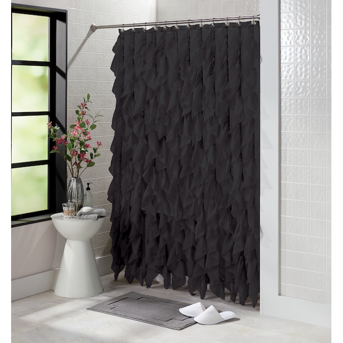 Cascade Shower Curtain Montgomery Ward Cascade Shower Curtain Montgomery Ward, Dark Blue Ruffle Shower Curtain