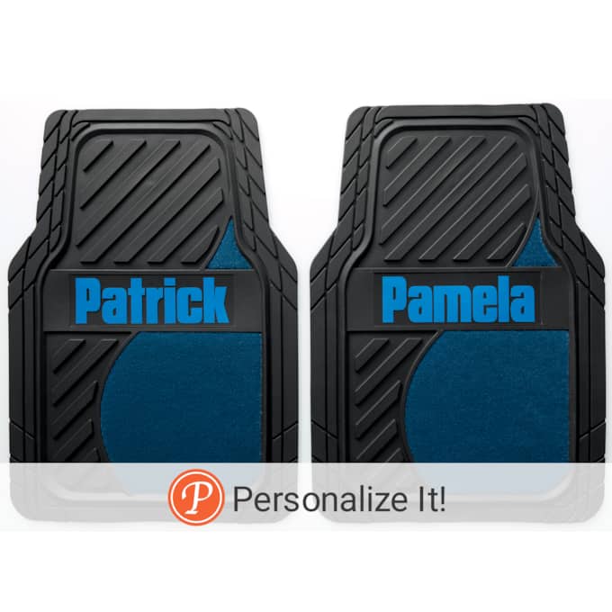 Set of 2 Personalized Rubber Car Mats Montgomery Ward