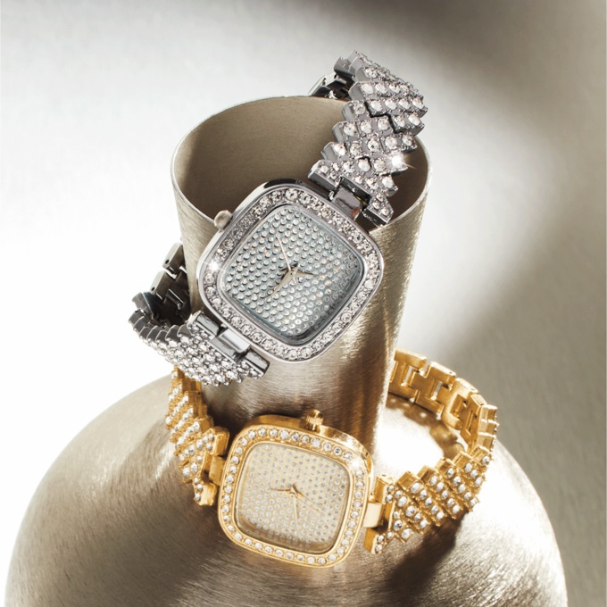 Ladies' Crystal Square Watch, , large