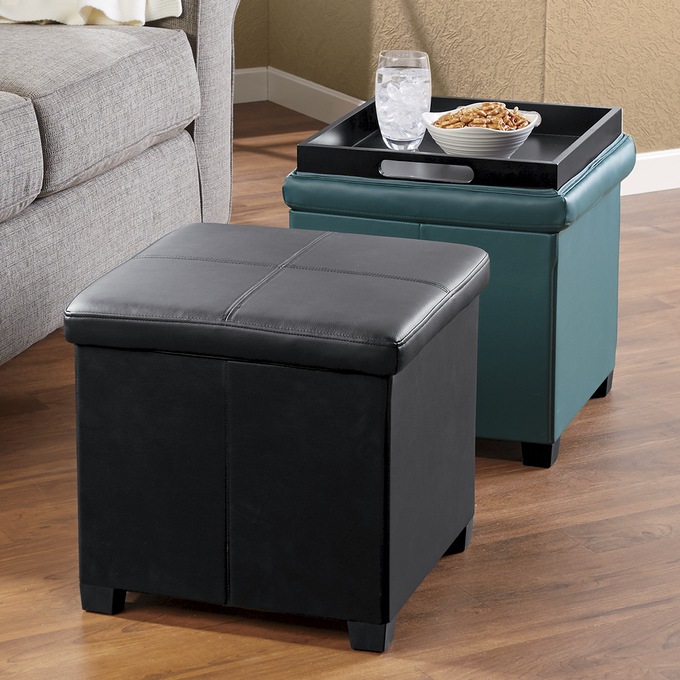 Tray Top Storage Ottoman