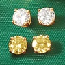 Lab-Created Diamond Color/White 2-Pair Post Earring Set, , large
