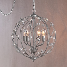 Round Crystal Swag Lamp, , large