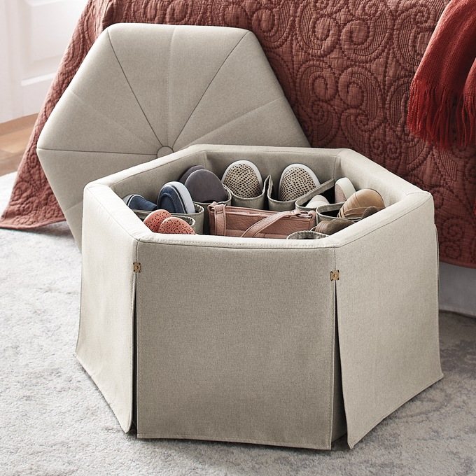 Ottoman shoe rack top