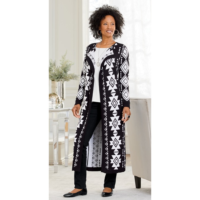 Long sweater duster store coat