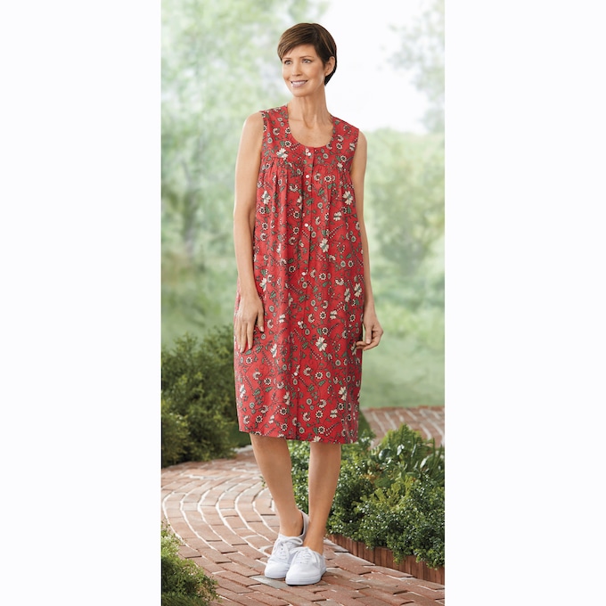 Sleeveless Woven Shift Dress, , large