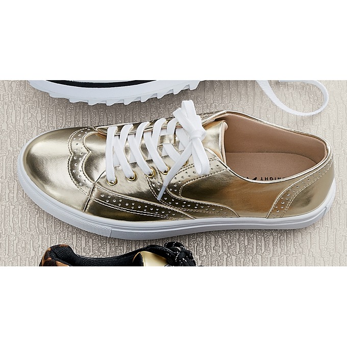 Midnight Velvet Gold Wingtip Shoe Montgomery Ward