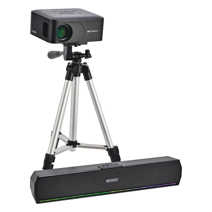 Emerson Portable Projector Bundle, Black, large