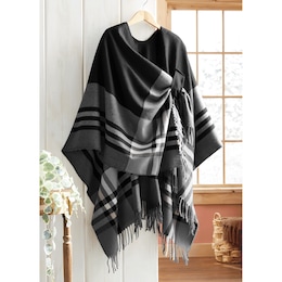 Plaid Ruana, , large
